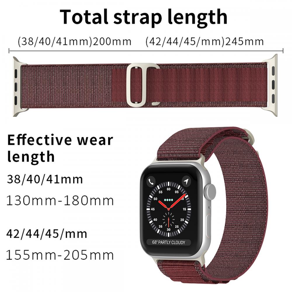 Apple Watch 42/44/45/49 mm Armband Alpine Pro Loop Burgundy