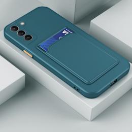 Samsung Galaxy S21 FE Skal Skin Touch Med Kortfack Mörk Grön