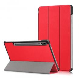 Galaxy Tab S7 FE/S7 Plus/S8 Plus Tri-Fold Läder Fodral Röd