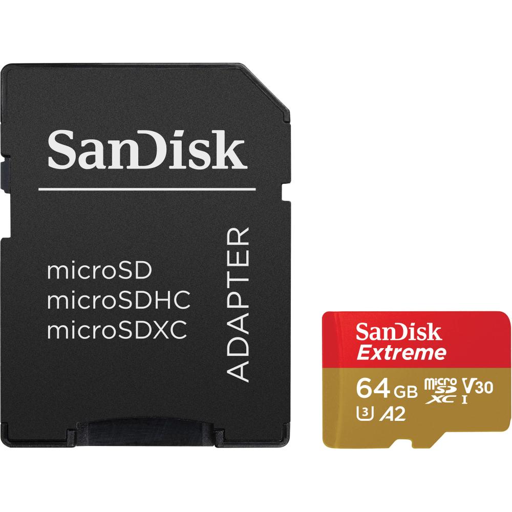 SanDisk SanDisk MicroSDXC Extreme 64GB 160MB/s Inkl. Adapter - Teknikhallen.se