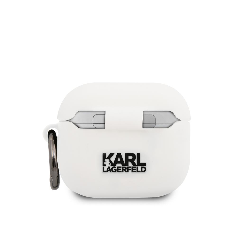 Karl Lagerfeld AirPods 3 Ikoniskt Silikon Skal Med Ring Vit