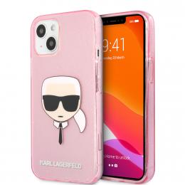 Karl Lagerfeld iPhone 13 Skal TPU Full Glitter Rosa