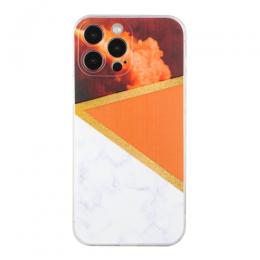 iPhone 14 Pro Skal Marmor TPU Orange