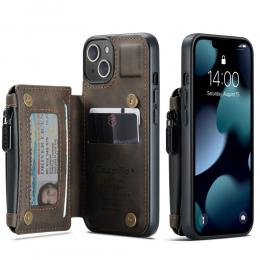 CASEME iPhone 13 Skal Med Magnetisk Plånbok Mörk Brun