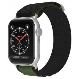 Apple Watch 42/44/45/49 mm Armband Alpine Pro Loop Svart/Grön