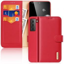 Samsung Galaxy S21 Plus - DUX DUCIS Hivo Äkta Läder Fodral - Röd