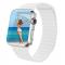Magnetisk Loop Armband I kta Lder Apple Watch 44/42 mm Vit