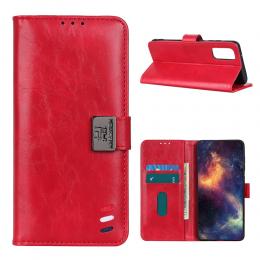 OnePlus 9 - KHAZNEH Tri-Color Läder Fodral - Röd