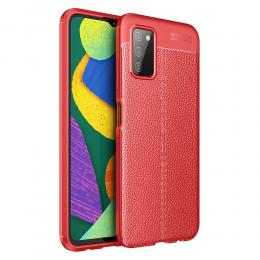 Samsung Galaxy A03s Skal Litchi Textur TPU Röd - Teknikhallen.se