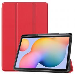 Samsung Galaxy Tab S6 Lite - Tri-Fold Fodral Med Pennhållare - Röd