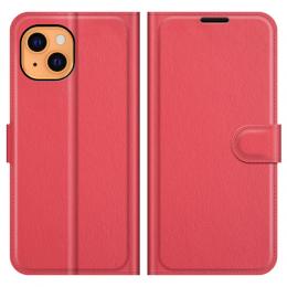iPhone 13 Fodral Litchi Textur Röd