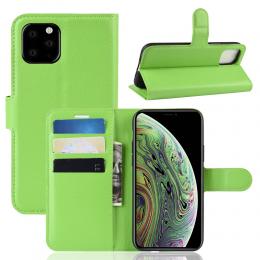 iPhone 11 Pro - Litchi Plånboksfodral - Grön