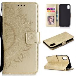 iPhone XR - Mandala Plånboksfodral - Guld