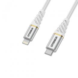 OtterBox Premium 1m USB-C - Lightning Kabel Nylonflätad Vit