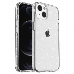 iPhone 15 Plus Skal Hybrid Glitter Vit