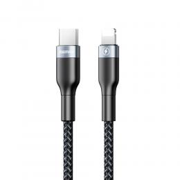 REMAX Remax Sury 1m 18W PD USB-C - Lightning Nylon Kabel - Svart - Teknikhallen.se