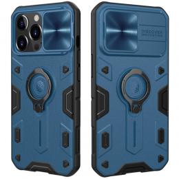 iPhone 13 Pro Max - NILLKIN CamShield Armor Hybrid Ring Skal - Blå