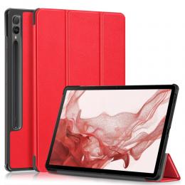 Samsung Galaxy Tab S9 Plus Fodral Läder Röd
