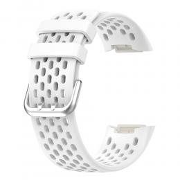 Fitbit Charge 6 / 5 Armband Silikon Ihåligt Vit