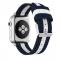 Nylon Armband Med Vertikal Design Apple Watch 42/44/45/49 mm Bl/Vit