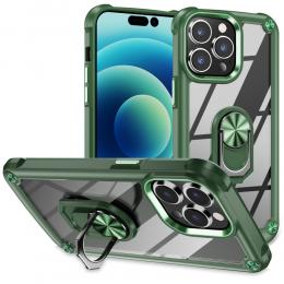 iPhone 15 Pro Max Skal Ring Shockproof Hybrid Grön