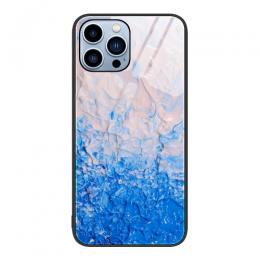 iPhone 14 Pro Skal Marmor Härdat Glas Ocean Waves