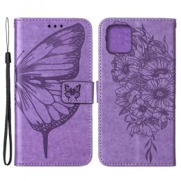 iPhone 13 Pro - Butterfly Tryck Läder Fodral - Lila