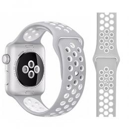 Ihåligt Silikon Armband Apple Watch 41/40/38 mm (M/L) - Grå/Vit