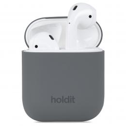 holdit AirPods 1/2 Skal Silikon Space Gray