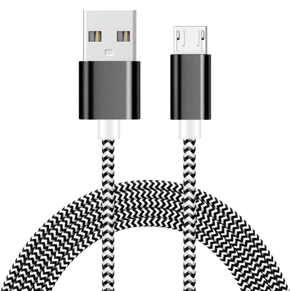2 Meter - Micro USB Kabel I Slitstark Nylon - Vlj Frg!