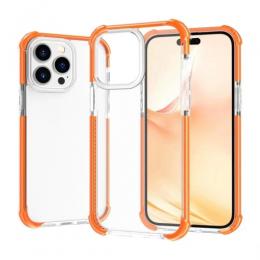 iPhone 14 Pro Max Skal Shockproof Akryl/TPU Transparent/Orange