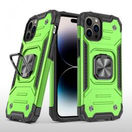iPhone 14 Pro Skal Shockproof Hybrid Ring Grön