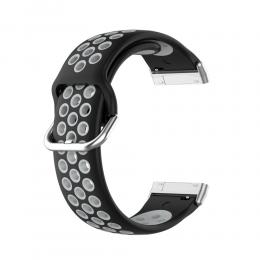  Silikon Träningsarmband Armband Versa 3/Fitbit Sense - Svart/Grå - Teknikhallen.se