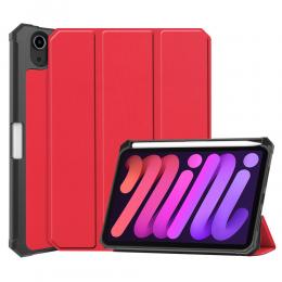 iPad Mini (2021) Fodral Shockproof Tri-Fold Med Pennhållare Röd