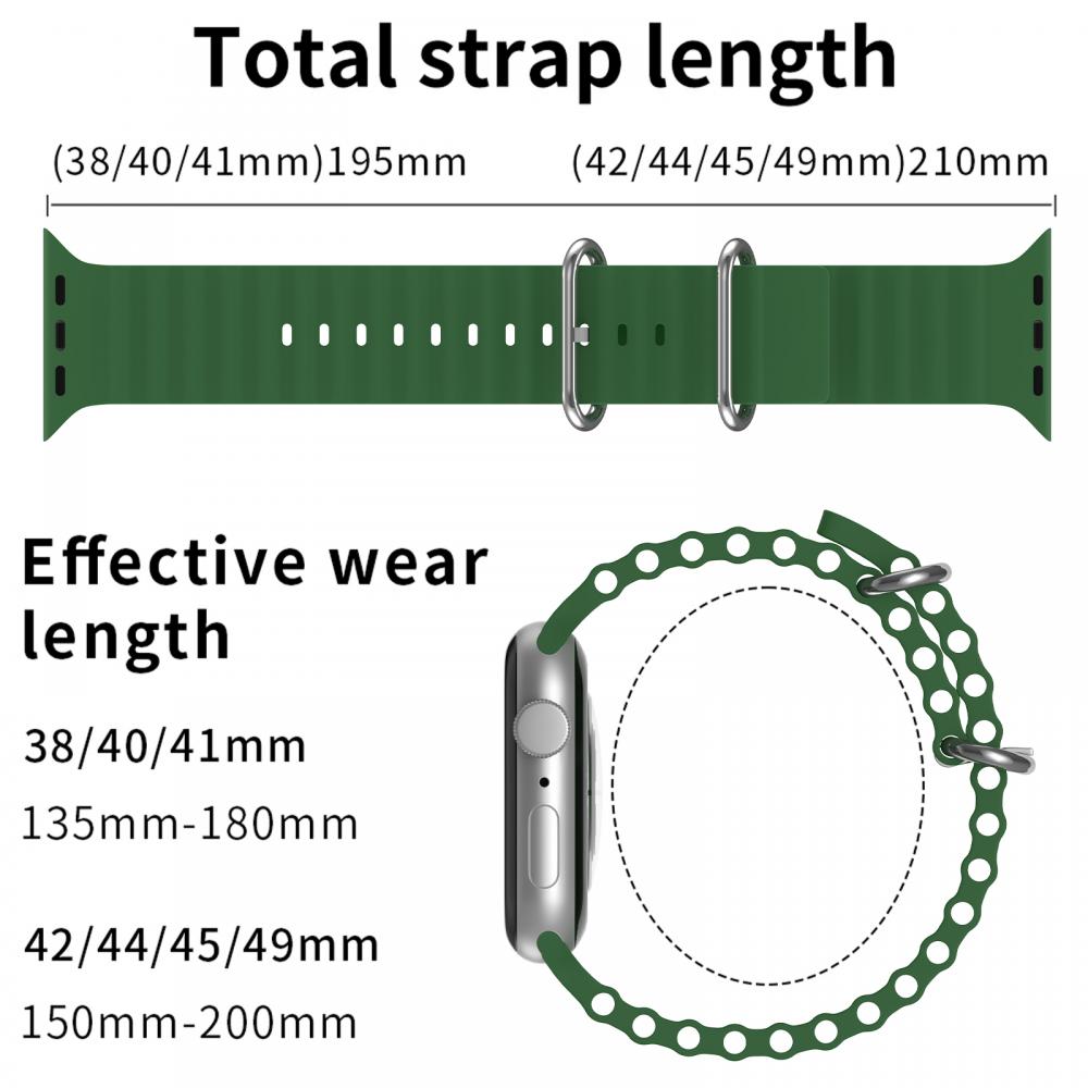 Apple Watch 41/40/38 mm Armband Ocean Wave Army Green