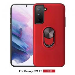 Samsung Galaxy S21 FE Skal Hybrid Ring Röd