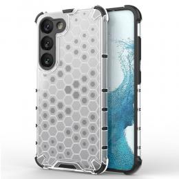 Samsung Galaxy S23 Skal Shockproof Honeycomb Textur Grå