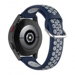  Ihåligt Silikon Armband För Smartwatch (22 mm) - Mörk Blå/Grå - Teknikhallen.se