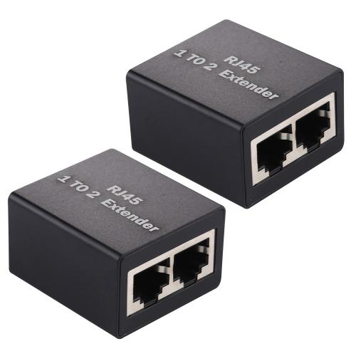 Köp 2-PACK RJ45 Splitter Ethernet LAN Adapter Svart