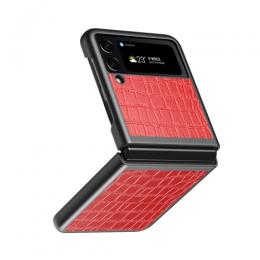 Samsung Galaxy Z Flip 4 Skal Krokodil Textur Röd