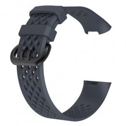  Ihåligt Silikon Armband Fitbit Charge 4/3 (L) Svartblå - Teknikhallen.se