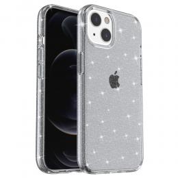 iPhone 15 Plus Skal Hybrid Glitter Svart