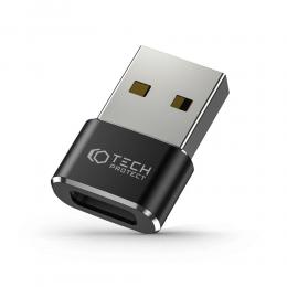 Tech-Protect USB-A 2.0 till USB-C Adapter Svart
