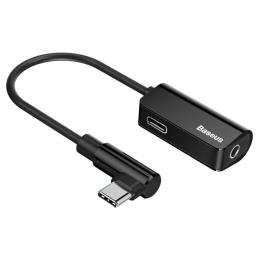 BASEUS BASEUS USB-C till 3.5mm Aux Adapter med laddningsfunktion - Svart - Teknikhallen.se