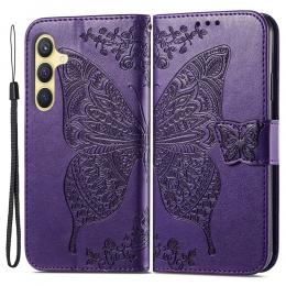 Samsung Galaxy S24 Plus Fodral Big Butterfly Mörk Lila