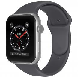 Apple Watch 42/44/45/49 mm Silikon Armband (S/M) Mörk Grå