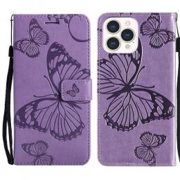 iPhone 13 Pro Max - Butterfly Läder Fodral - Lila
