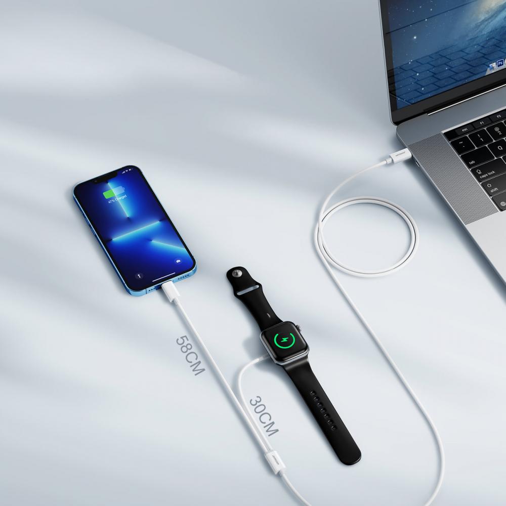 Joyroom 20W USB-C - Lightning Med Apple Watch Laddare Vit
