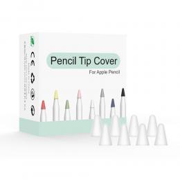 8-PACK Apple Pencil 1/2 Spetsskydd / Tip Cover Vit