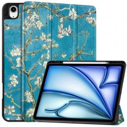 iPad Air 13 2024 Tri-Fold Fodral Pennhållare Peach Blossom